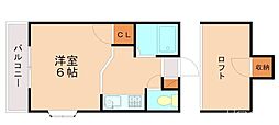 エトワール2 ワンルームの間取図画像