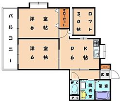 エクセル和白A 2DKの間取図画像