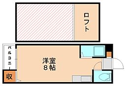 アネックス香椎 ワンルームの間取図画像