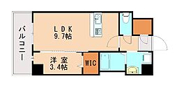 ラルヴェール和白駅前 1LDKの間取図画像