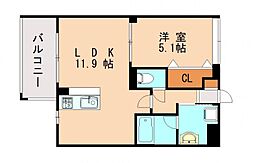 LIBERTY13 1LDKの間取図画像