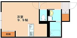 レオネクスト夢丘 1Kの間取図画像