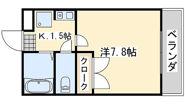 レオパレスクリスタル　2 ｜大阪府貝塚市小瀬(賃貸アパート1K・1階・20.28㎡)の写真 その2