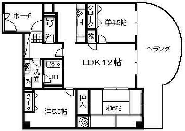 大阪府岸和田市上野町東(賃貸マンション3LDK・5階・66.50㎡)の写真 その2