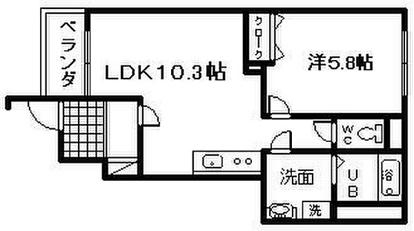 メゾンアイリス ｜大阪府貝塚市久保(賃貸アパート1LDK・1階・40.82㎡)の写真 その2