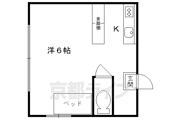 京都府京都市中京区壬生森町(賃貸マンション1R・2階・14.50㎡)の写真 その2