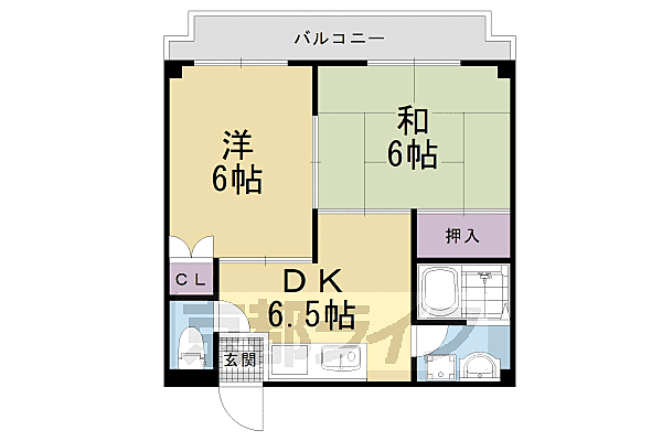 京都府京都市右京区太秦安井池田町(賃貸マンション2DK・1階・40.00㎡)の写真 その2