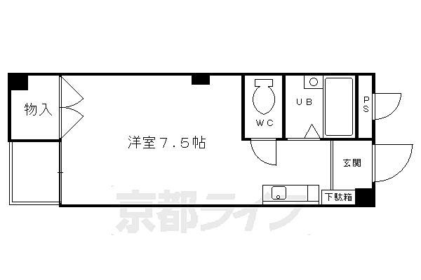 京都府京都市右京区西京極野田町(賃貸マンション1K・2階・17.50㎡)の写真 その2