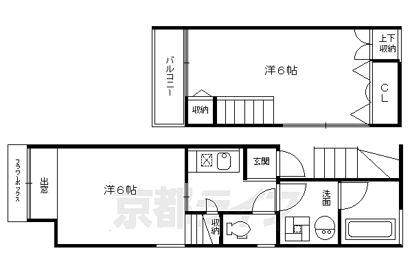 御所南名神館 201｜京都府京都市中京区竹屋町通烏丸東入ル三本木町(賃貸マンション2K・1階・35.00㎡)の写真 その2