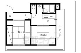 京都府京都市右京区嵯峨天龍寺瀬戸川町（賃貸マンション2K・3階・39.09㎡） その2