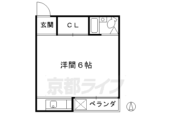 ドミトリー北斗 201｜京都府京都市東山区本町7丁目(賃貸マンション1K・2階・17.30㎡)の写真 その2