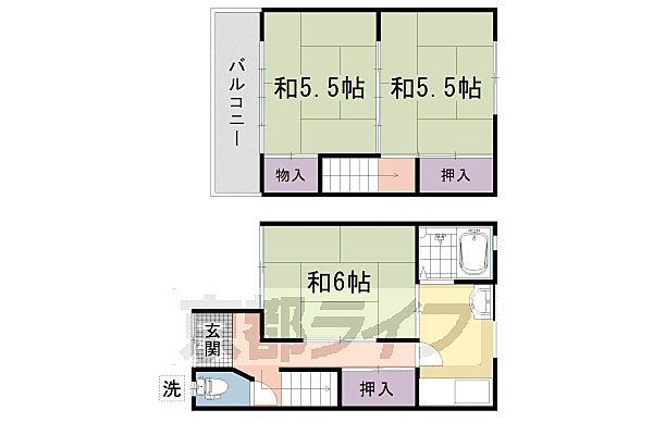 京都府京都市右京区梅津堤上町(賃貸一戸建3K・--・49.00㎡)の写真 その2