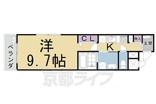 京楽　ＫＹＯＲＡＫＵ 305｜京都府京都市南区吉祥院東前田町(賃貸アパート1K・3階・31.21㎡)の写真 その2