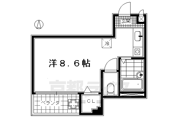 ハイムエルベ 302｜京都府京都市下京区堀川猪熊の間下魚棚下る南八百屋町(賃貸マンション1R・3階・21.76㎡)の写真 その2