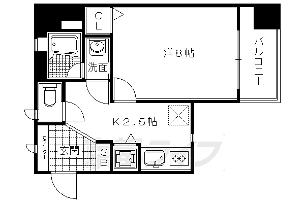 Ｓｕｍｉｋａ六角高倉 806｜京都府京都市中京区六角通高倉西入ル滕屋町(賃貸マンション1K・8階・29.16㎡)の写真 その2