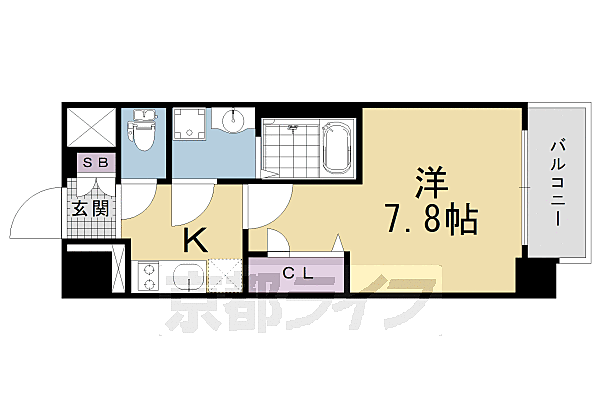 エスリード京都梅小路アヴェニテ 201｜京都府京都市下京区梅小路高畑町(賃貸マンション1K・2階・25.60㎡)の写真 その2