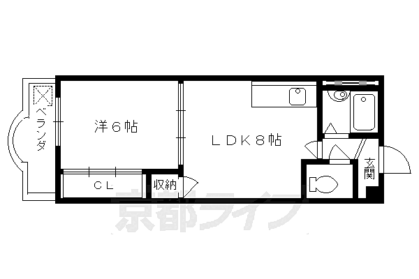 セレーノ塔南 308｜京都府京都市南区吉祥院前田町(賃貸マンション1LDK・3階・31.83㎡)の写真 その2