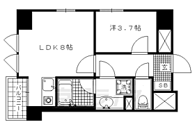 京都府京都市上京区猪熊通今出川上る西船橋町（賃貸マンション1DK・9階・29.00㎡） その2