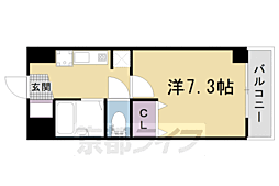 JR山陰本線 太秦駅 徒歩1分の賃貸マンション 3階1Kの間取り