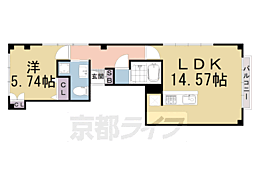 京福電気鉄道嵐山本線 帷子ノ辻駅 徒歩2分の賃貸マンション 4階1LDKの間取り