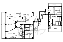 グランフォルム京都祇園 6階5LDKの間取り