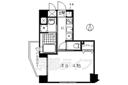 ベラジオ京都烏丸十条 7階1Kの間取り