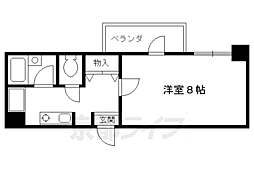 大晋メゾネ四条大宮 4階1Kの間取り