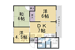 JR山陰本線 太秦駅 徒歩3分の賃貸マンション 3階3DKの間取り