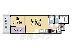 シエーナグランデ四条烏丸 507 5階1LDKの間取り