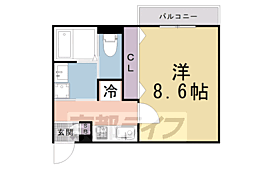 京都市上京区堀出シ町マンション 1Kの間取図画像