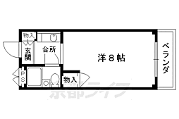 リバーサイド西村 1Kの間取図画像