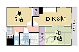 ソルレヴェンテ奥村 2DKの間取図画像