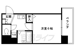 エステムコート京都烏丸 1Kの間取図画像