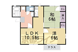 フォレスト篠 2LDKの間取図画像