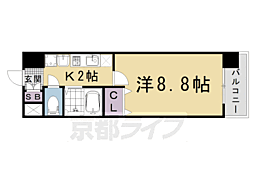 KDXレジデンス西大路 1Kの間取図画像