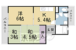 ハイツクローバー 1LDKの間取図画像