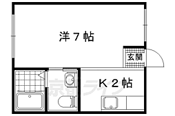 アルティ西野山 1Kの間取図画像
