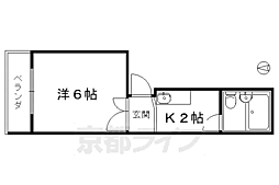 上野マンション 1Kの間取図画像