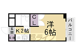 サワラビ音羽マンション 1Kの間取図画像