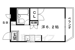 パール新大宮A棟 ワンルームの間取図画像