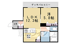レラトア上賀茂 1LDKの間取図画像