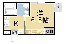 オリエント五条坂 1Kの間取図画像