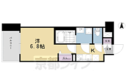 ザガーネットミレニアム京都九条烏丸 1Kの間取図画像