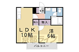 クレールかきつばた 1LDKの間取図画像