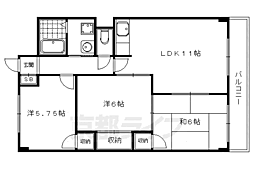 高野川ハイツ 3LDKの間取図画像