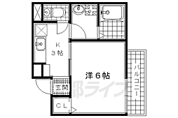 ラ・クージュ 1Kの間取図画像