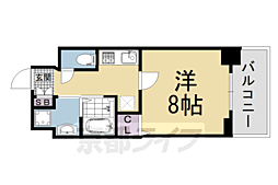 アスヴェル京都堀川高辻 1Kの間取図画像