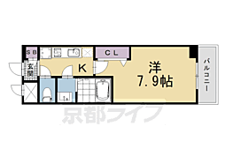 アドバンス京都烏丸グルーブ 1Kの間取図画像