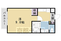 Vivi御蔭北白川 1Kの間取図画像