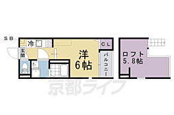ハーモニーテラス桃山町西町 ワンルームの間取図画像
